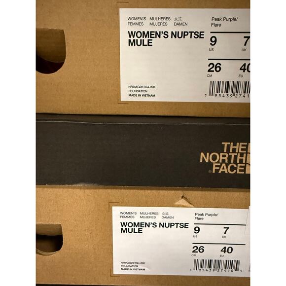 THE NORTH FACE WOMEN'S 9 NUPTSE MULE 75% GOOSE DOWN PEAK PURPLE/FLARE - Picture 5 of 5
